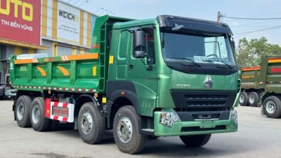 xe ben Howo 4 chân V7G 380HP thùng U đúc 2026